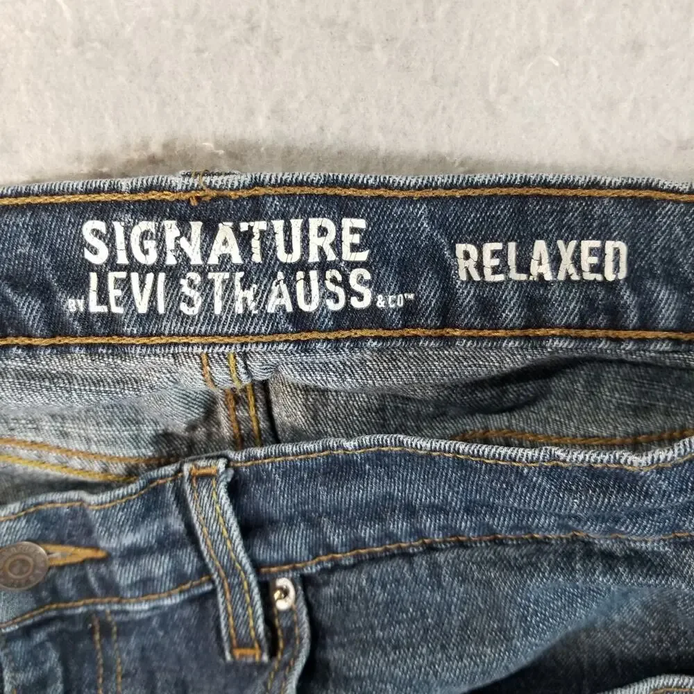 Levi's‎ Signature jeans men's 34x 34 relaxed straight blue stretch denim pants